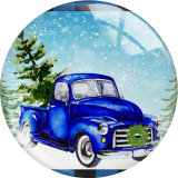 20MM Christmas Print glass snap button charms