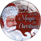 20MM Christmas Print glass snap button charms
