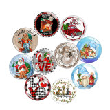 20MM Christmas Print glass snap button charms