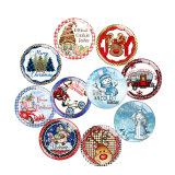 20MM Christmas Print glass snap button charms