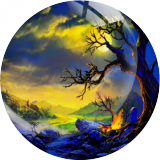 20MM sun and moon Print glass snap button charms