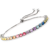Colored zircon adjustable bracelet