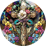 20MM Natural scenery Print glass snap button charms