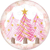 20MM Christmas Print glass snap button charms