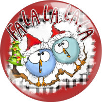 20MM Christmas Print glass snap button charms