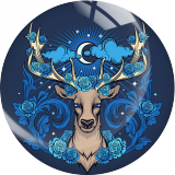 20MM sun and moon Print glass snap button charms