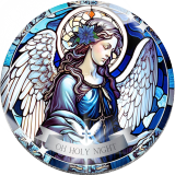 20MM belief Print glass snap button charms