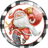 20MM Christmas Print glass snap button charms