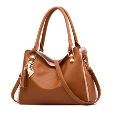 Soft leather stylish and minimalist large capacity handbag