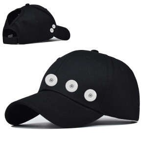 5 button cotton baseball cap horsetail cap fit 20MM Snaps button jewelry wholesale