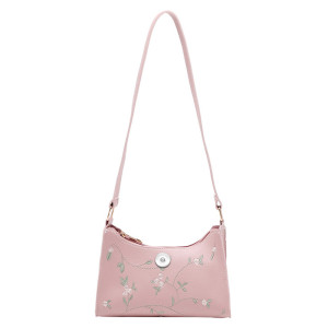 Embroidered Underarm Bag Single Shoulder Bag Fashionable and Simple Hobo Underarm Bag fit 20MM Snaps button jewelry wholesale