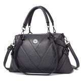 Handheld large bag, soft leather color contrast, large capacity single shoulder diagonal cross bag fit 20MM Snaps button jewelry wholesale