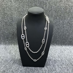 Pig Nose Necklace H Pattern Letter Long Pendant Necklace