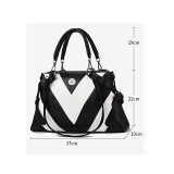 Handheld large bag, soft leather color contrast, large capacity single shoulder diagonal cross bag fit 20MM Snaps button jewelry wholesale