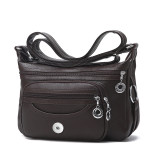 Soft leather shoulder bag casual crossbody bag fit 20MM Snaps button jewelry wholesale