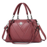 Handheld large bag, soft leather color contrast, large capacity single shoulder diagonal cross bag fit 20MM Snaps button jewelry wholesale