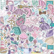 56 PoIns Girl Style Mermaid Graffiti Stickers Luggage Guitar Notebook DIY Waterproof Stickers