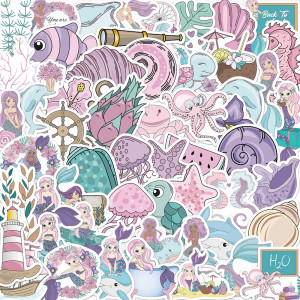 56 PoIns Girl Style Mermaid Graffiti Stickers Luggage Guitar Notebook DIY Waterproof Stickers