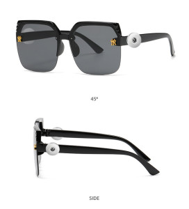 Fashion Polygonal Frameless Sunglasses Ocean Glasses fit 20MM Snaps button jewelry wholesale