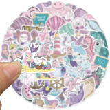 56 PoIns Girl Style Mermaid Graffiti Stickers Luggage Guitar Notebook DIY Waterproof Stickers