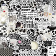65 Ins style black and white cow biscuit graffiti stickers decorated luggage guitar DIY waterproof stickers