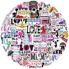 50 Cartoon Cheerleading Cheer Stickers Personalized Decoration Luggage Case Notebook Waterproof Stickers