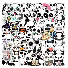50 Cartoon Panda Graffiti Stickers Personalized Decoration Motorcycle Luggage Waterproof Stickers