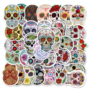 50 horror skull series graffiti stickers luggage laptop waterproof stickers