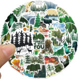 50 green forest graffiti stickers for decorating guitar luggage waterproof stickers