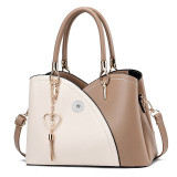 Fashionable color matching handbag with large capacity soft leather one shoulder crossbody bag fit 20MM Snaps button jewelry wholesale