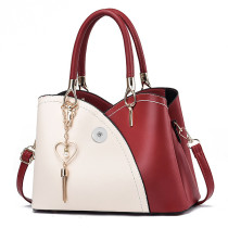 Fashionable color matching handbag with large capacity soft leather one shoulder crossbody bag fit 20MM Snaps button jewelry wholesale