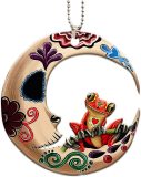 Double sided printing dog frog moon tattoo animal enthusiast Puerto Rican car rearview mirror accessories car hanging Christmas decorations with chain