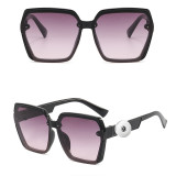 Polygonal large frame sunglasses fit 20MM Snaps button jewelry wholesale