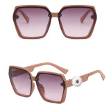 Polygonal large frame sunglasses fit 20MM Snaps button jewelry wholesale