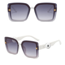 Frameless copy sunglasses with large frame and plain shade sunglasses are fashionable fit 20MM Snaps button jewelry wholesale