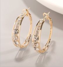 Water Diamond Big Circle Earrings