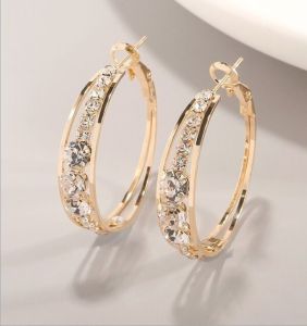 Water Diamond Big Circle Earrings