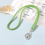 Diamond Set Long Ring Hook Necklace