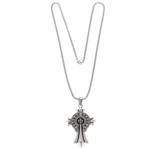 Alloy cross pendant with Stainless steel chain necklace