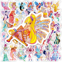 50 Butterfly Fairy children cartoon graffiti stickers Skateboard driver's account Water cup trolley case waterproof stickers