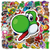 50 Mario Graffiti Stickers Notebook Skateboard Decoration Water Cup Waterproof PVC Stickers Waterproof Stickers