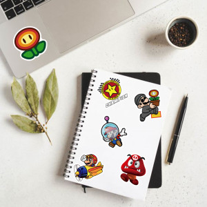 50 Mario Graffiti Stickers Notebook Skateboard Decoration Water Cup Waterproof PVC Stickers Waterproof Stickers