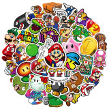 50 Mario Graffiti Stickers Notebook Skateboard Decoration Water Cup Waterproof PVC Stickers Waterproof Stickers