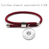 Adjustable Colorful Milan Thread Stainless Steel Bracelet fit  20MM Snaps button  wholesale