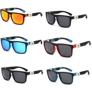 Sports polarized sunglasses, fashionable elastic paint sunglasses, outdoor cycling glasses fit 20MM Snaps button jewelry wholesale