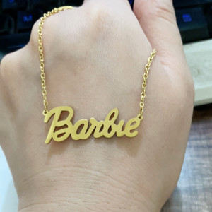 Stainless steel Barbie pendant necklace