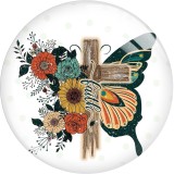 20MM faith cross glass snap button charms