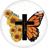 20MM faith cross glass snap button charms