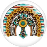 20MM faith cross glass snap button charms