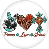 20MM faith cross glass snap button charms